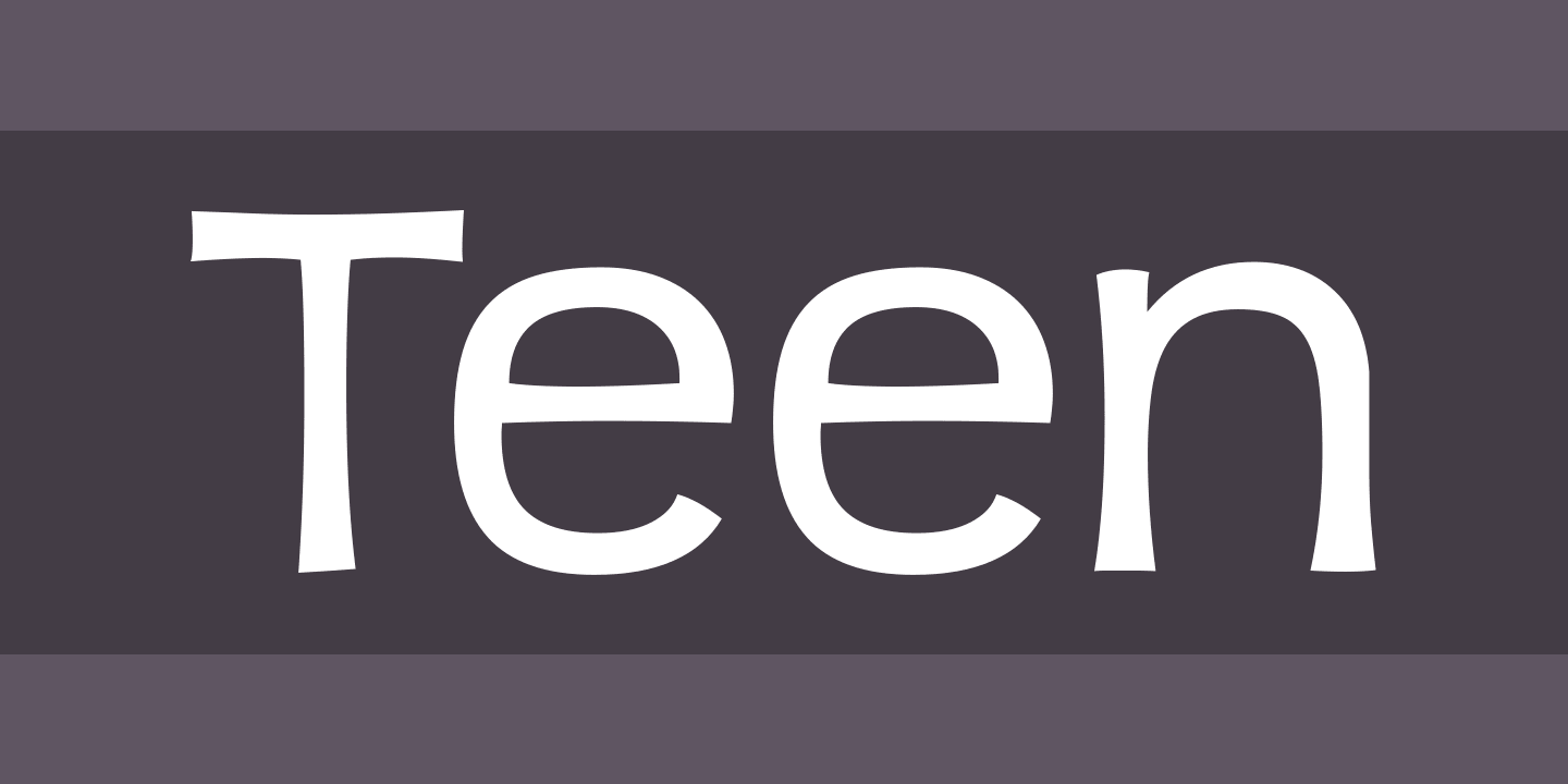 Przykład czcionki Teen Bold Italic
